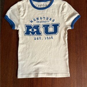 Pixar Monsters University Women's Tee - Cream and Blue